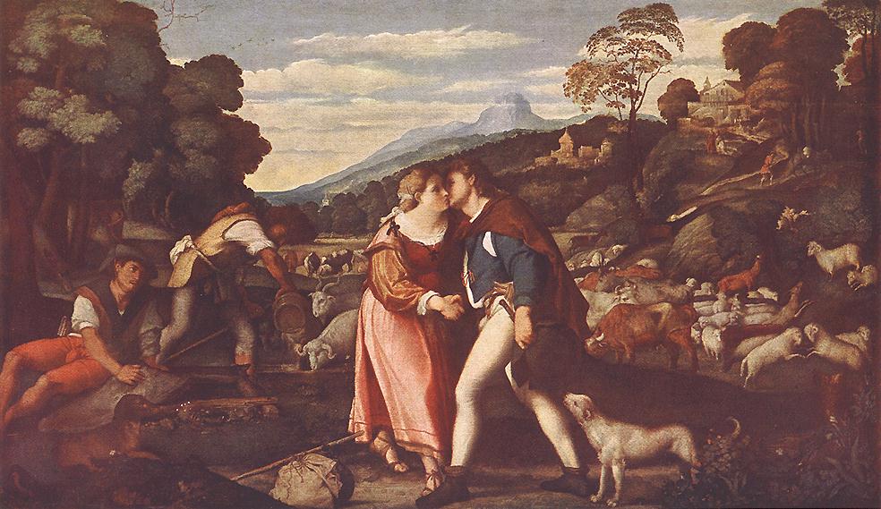 Palma Vecchio: Jakob und Rahel, 1515 - 25, Gemäldegalerie in Dresden