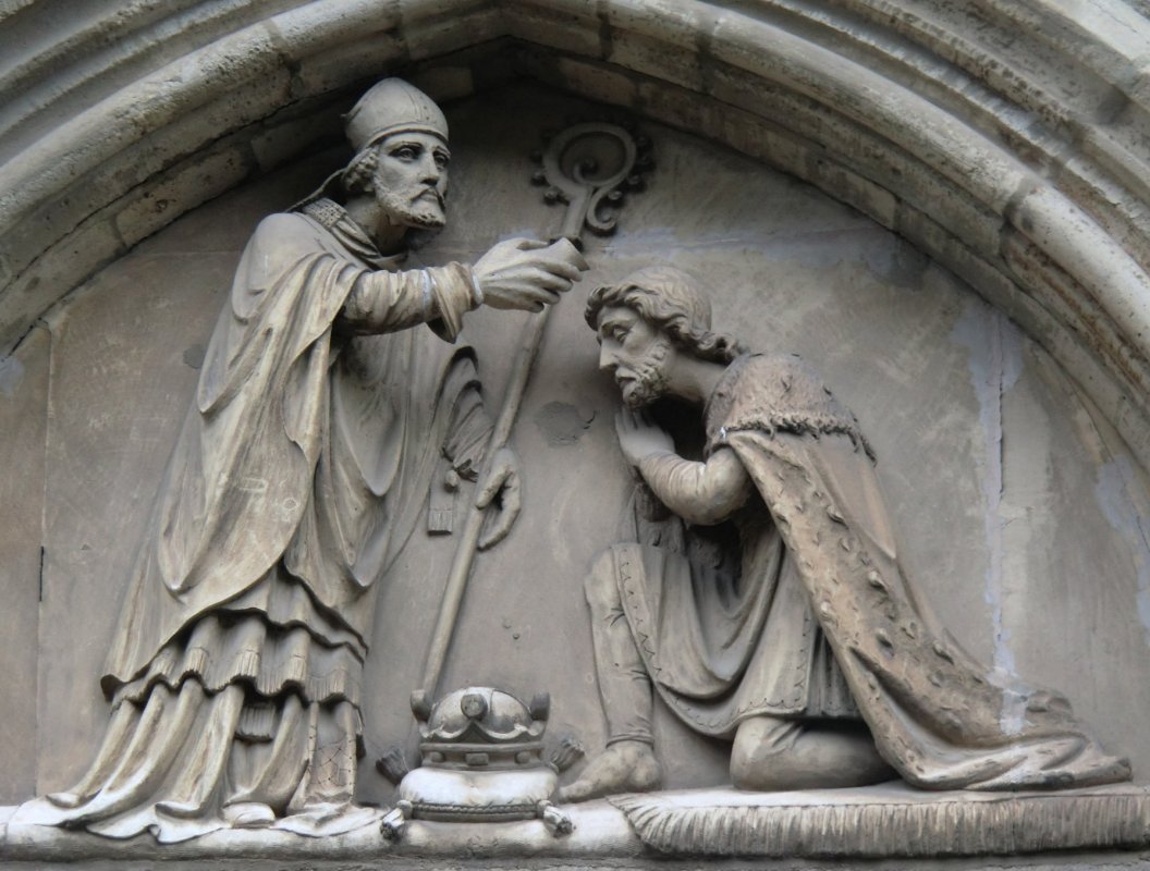 Relief an der Remigius-Kirche in Bergheim an der Erft