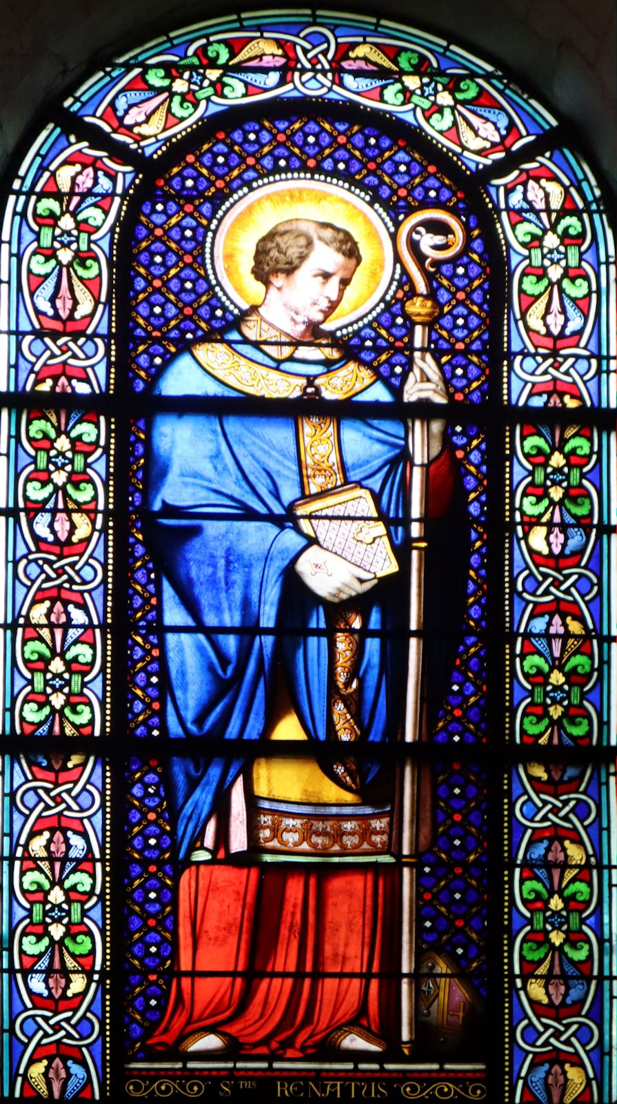 Pierre Mabille: Glasfenster, um 2013, in der Kirche Saint-Maurille in Chalonnes-sur-Loire