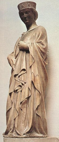Andrea Pisano (aktiv um 1290 - 1349): Marmorstatue, im Museo dell'Opera del Duomo in Florenz