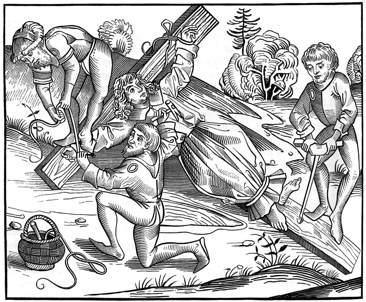 Druckgrafik: Richards Kreuzigung, 1849, nach einem Holzschnitt von Michael Wolgmuth aus um 1480