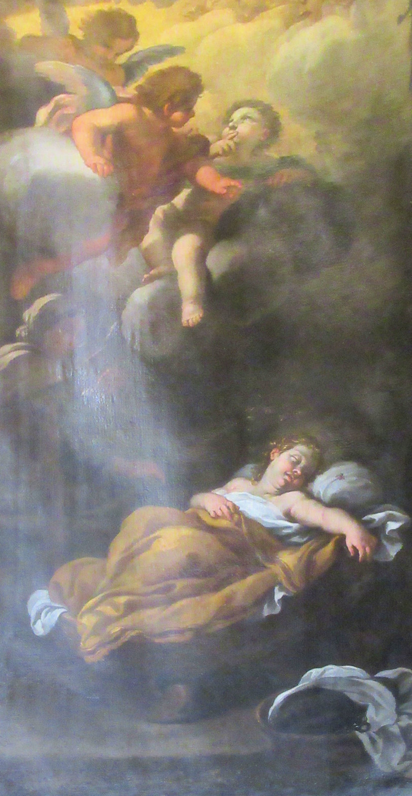 Pietro Locatelli: Rita als Kind, von Engeln beschützt, um 1685, in der Kirche Sant'Agostino in Rom
