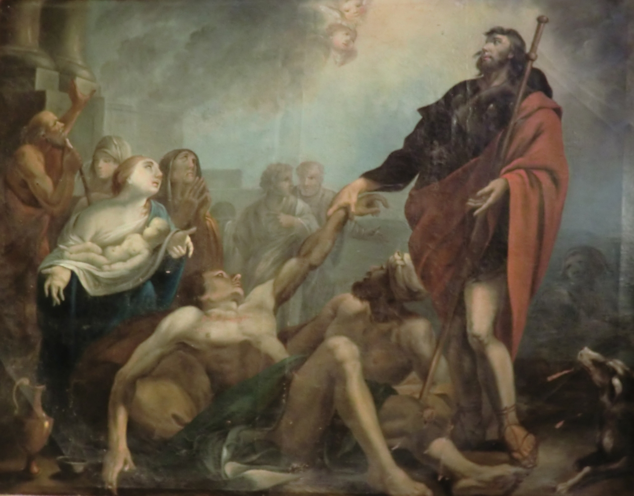Jacques Gamelin (1738 - 1803: Rochus heilt Pestkranke, in der Kirche St-Vincent in Carcassonne