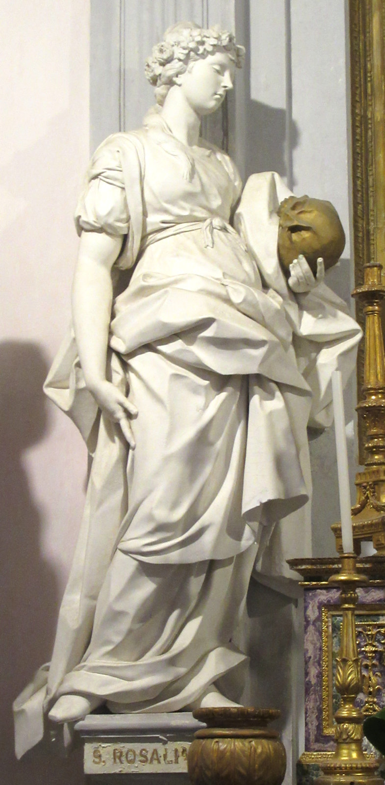 Procopio Serpotta: Statue, um 1740, im Oratorium Santa Caterina d'Alessandria all'Olivella in Palermo