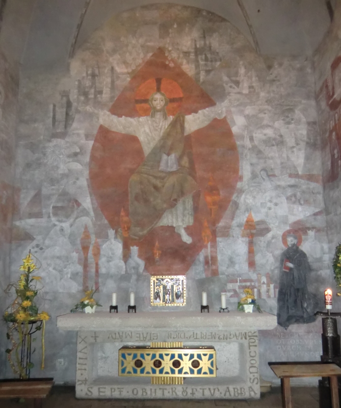 Grabkapelle für Rupert mit seinem Schrein, errichtet 1964, in der Klosterkirche Ottobeuren