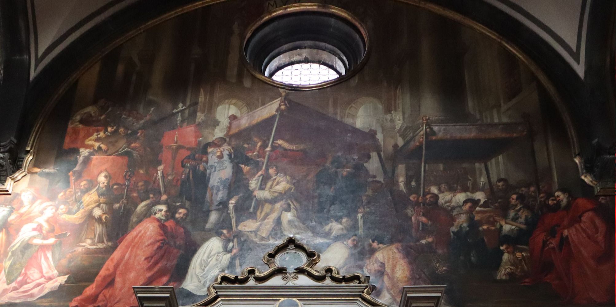 Antonio Zanchji: Die Überführung der Reliquien von Pankratius und Sabina von der alten in die neue Kirche, 1684, in der Kirche San Zaccaria in Venedig