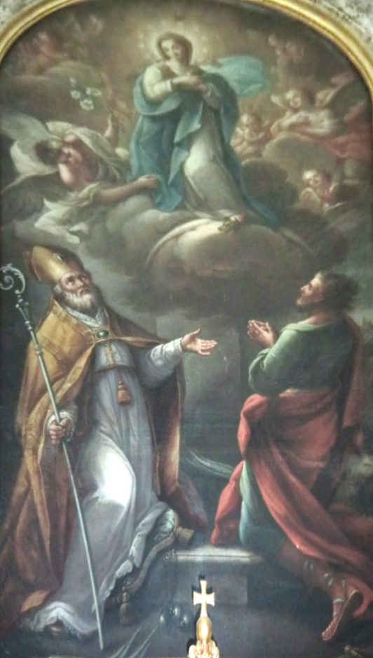 Filippo Ricci: Maria Immaculata mit Sabinus (links) und == Sabulus, 1790, im Dom l in Fermo