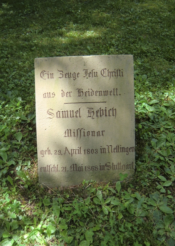 Grab von Samuel Hebich auf dem Alten Friedhof in Korntal