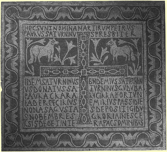 Das Mosaik der Märtyrer, 6. Jahrhundert, im Museum in Enfidha