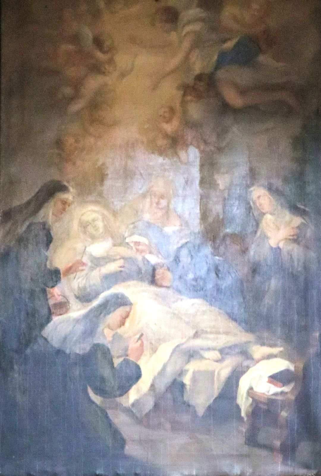 Altarbild: Scholastikas Tod, um 1675, in der Kirche San Giovanni Evangelista in Parma
