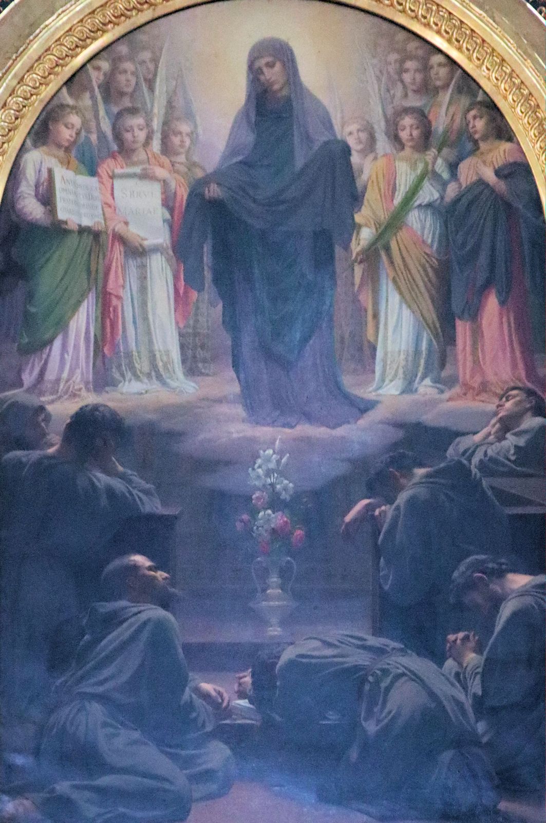 Alexander Franchi: Maria erscheint den Stiftern des Servitenordens, 1888, in der Kirche San Clemente in Santa Maria dei Servi in Siena