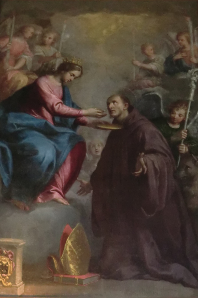 Claudio Ridolfi: Silvester erhält die Eucharistie aus der Hand von Maria, 1632, in der Kirche des Klosters Monte Fano