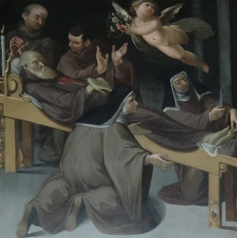 Claudio Ridolfi: Silvester auf dem Totenbett, 1632, in der Kirche des Klosters Monte Fano