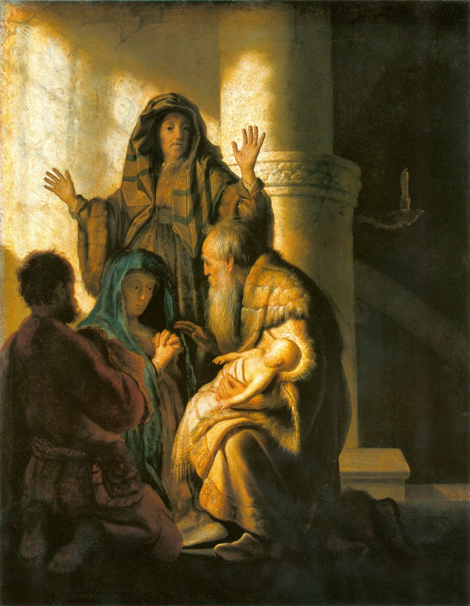 Rembrandt Harmensz van Rijn: Simeon im Tempel, 1627/1628, in der Kunsthalle in Hamburg