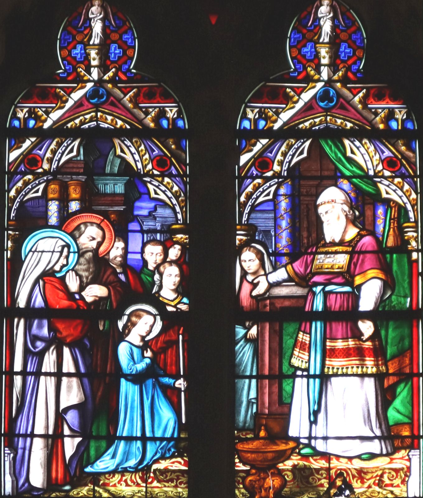 Glasfenster: Similanus tauft Donatianus, um 1878, in der Kirche Saint-Similien in Nantes
