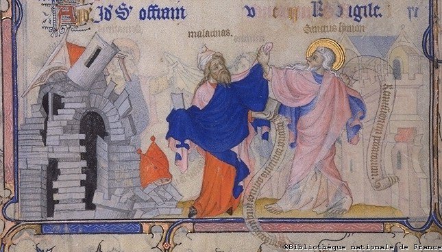 Petites Heures des Duc Jean du Berry: Simon und der Prophet Maleachi, 14. Jahrhundert, Bibliothèque Nationale de France
