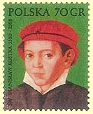Briefmarke der polnischen Post zum 450. Geburtstag im Jahr 2000