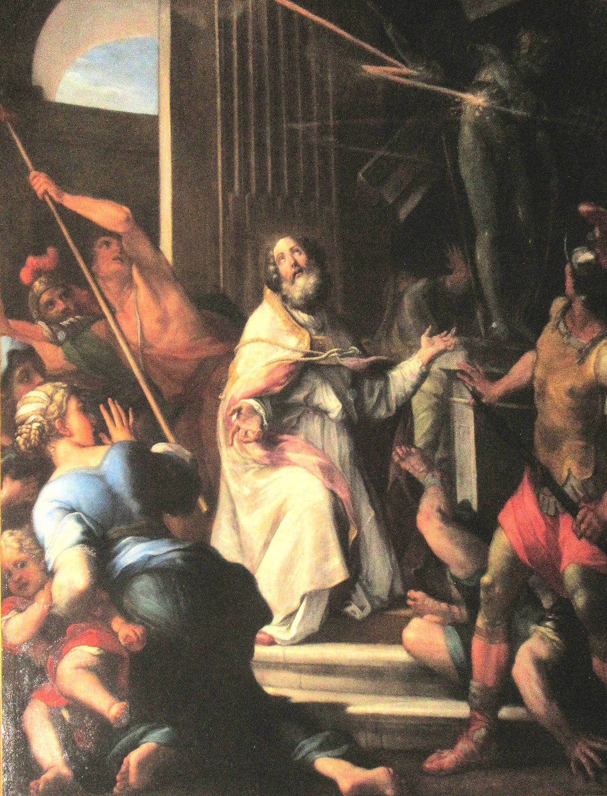 Giuseppe Chiari: Stephanus zerstört die Götzenbilder, 1695/96, in der Kirche San Silvestro in Capite in Rom