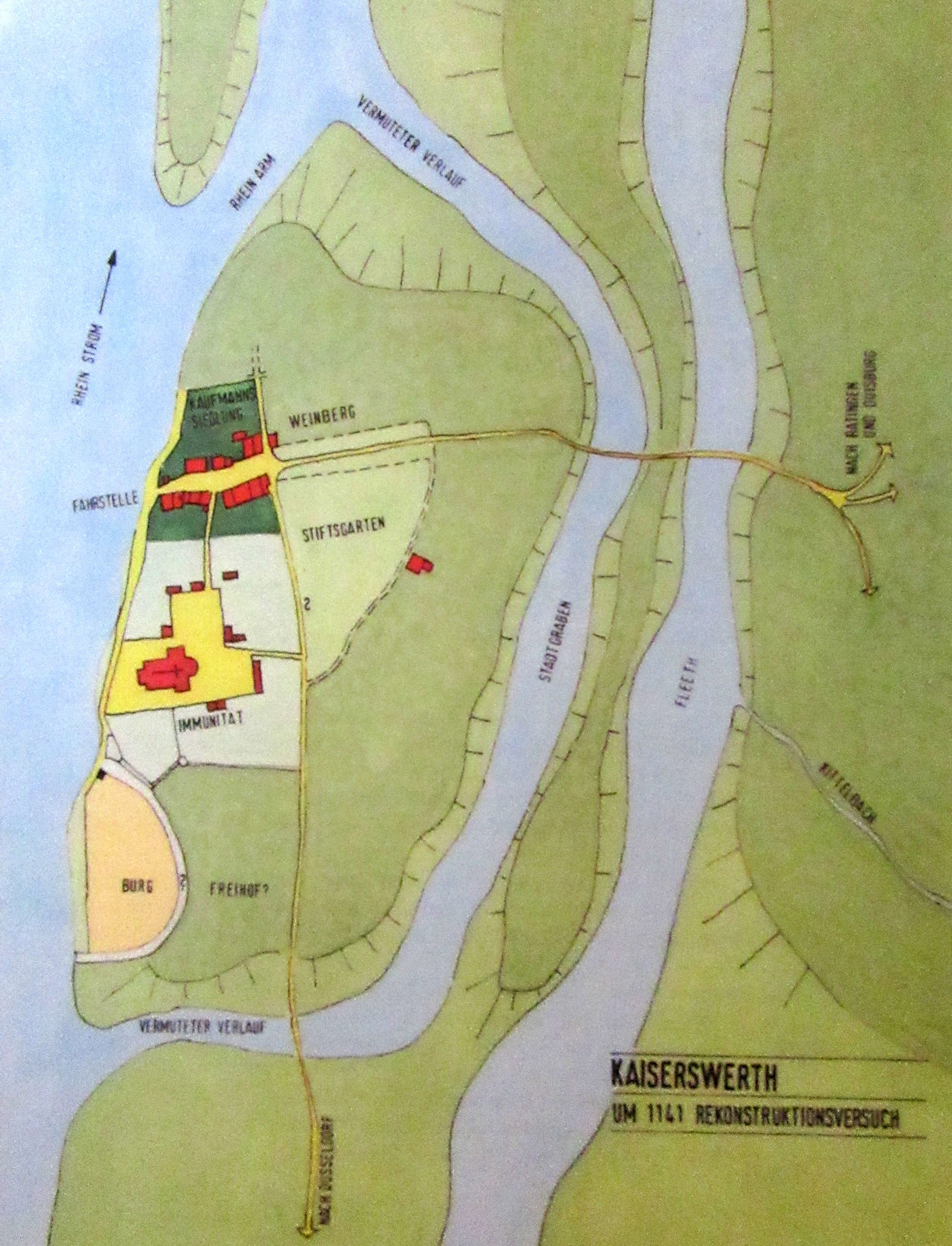 Rekonstruktion von Kaiserswerth ums Jahr 1141