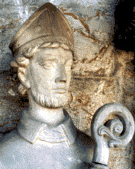 Swithun-Statue in der Kathedrale in Stavenger in Norwegen