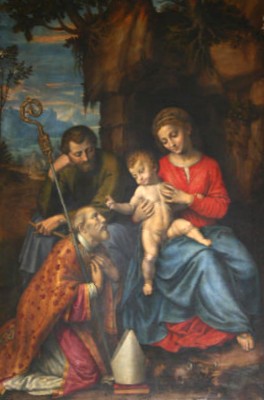 Bernardino Campi: Syrus mit der Heiligen Familie, Altarbild, 1569, in der Kirche von San Marco in Mailand
