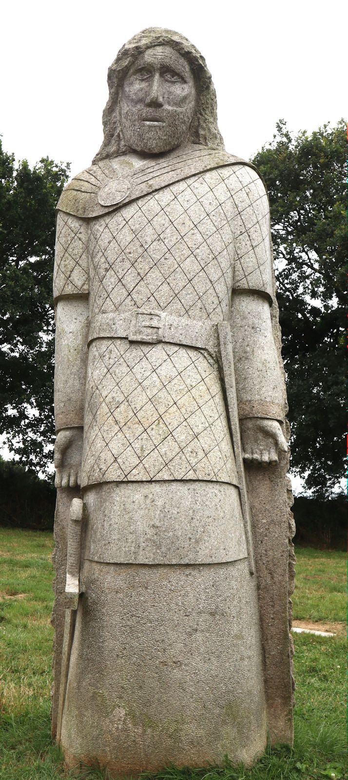 Christophe Le Baquer, Marie Le Scanve: Statue, 2017, im „Vallée des Saints” nahe Carnoët bei Saint-Brieuc