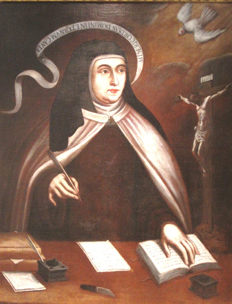 Theresa schreibt, inspiriert vom heiligen Geist, 17. Jahrhundert, im Museum in Alba de Tormes