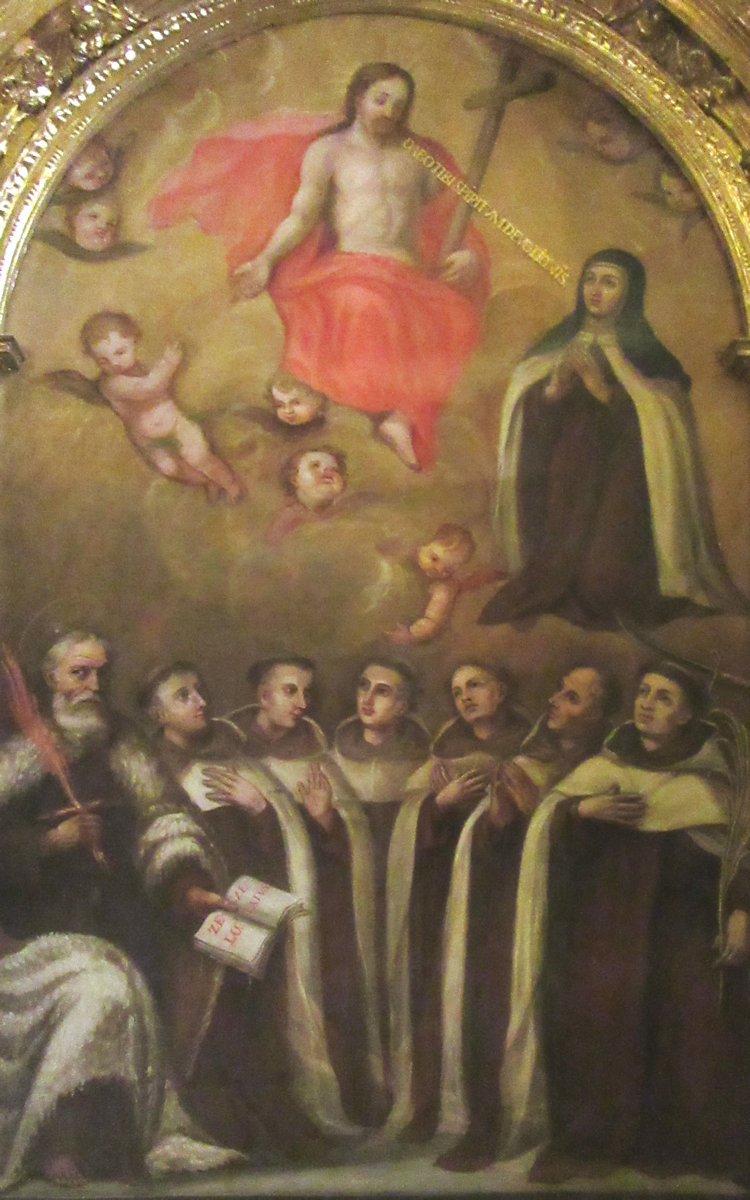 Gregorio Fernández: Theresa mit Karmelitern, in der Geburtskapelle der der Klosterkirche La Santa am Ort des Geburtshauses in Ávila