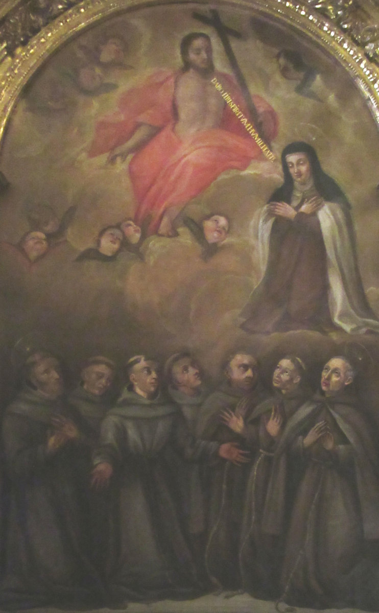 Gregorio Fernández: Theresa mit Franziskanern, um 1635, in der Geburtskapelle der der Klosterkirche La Santa am Ort des Geburtshauses in Ávila