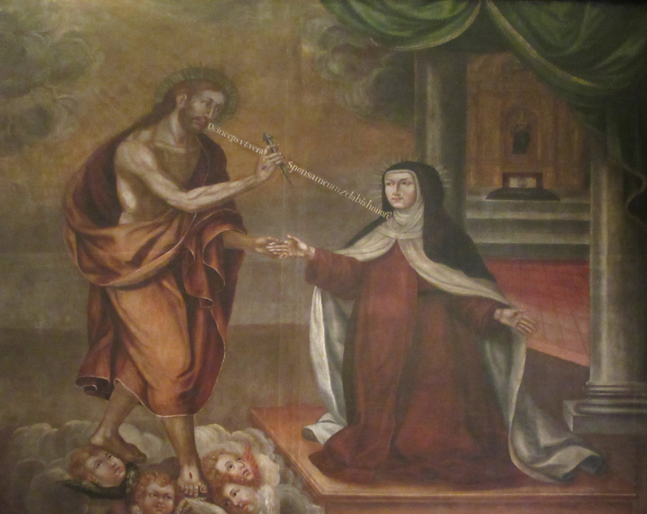 Gregorio Fernández: Die spirituelle Vermählung mit Christus, um 1635, in der Geburtskapelle der der Klosterkirche La Santa am Ort des Geburtshauses in Ávila