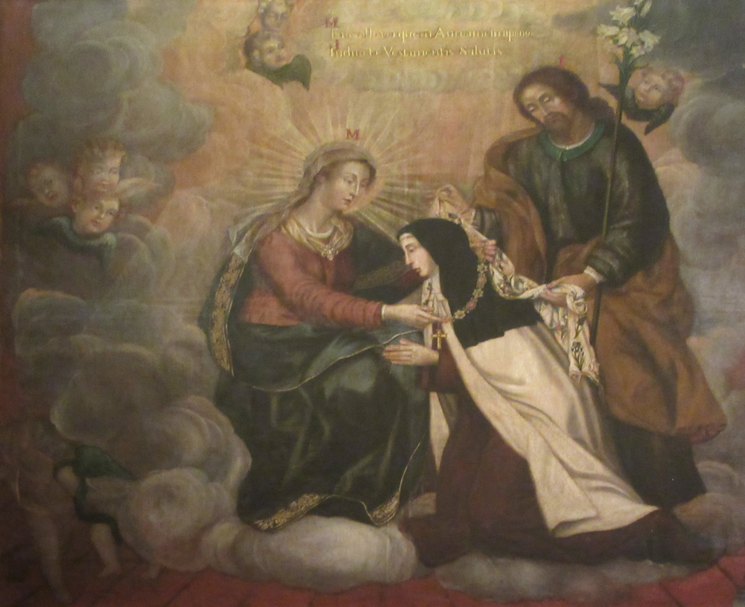 Gregorio Fernández: Theresas Vision von Joseph und Maria, um 1635, in der Geburtskapelle der der Klosterkirche La Santa am Ort des Geburtshauses in Ávila