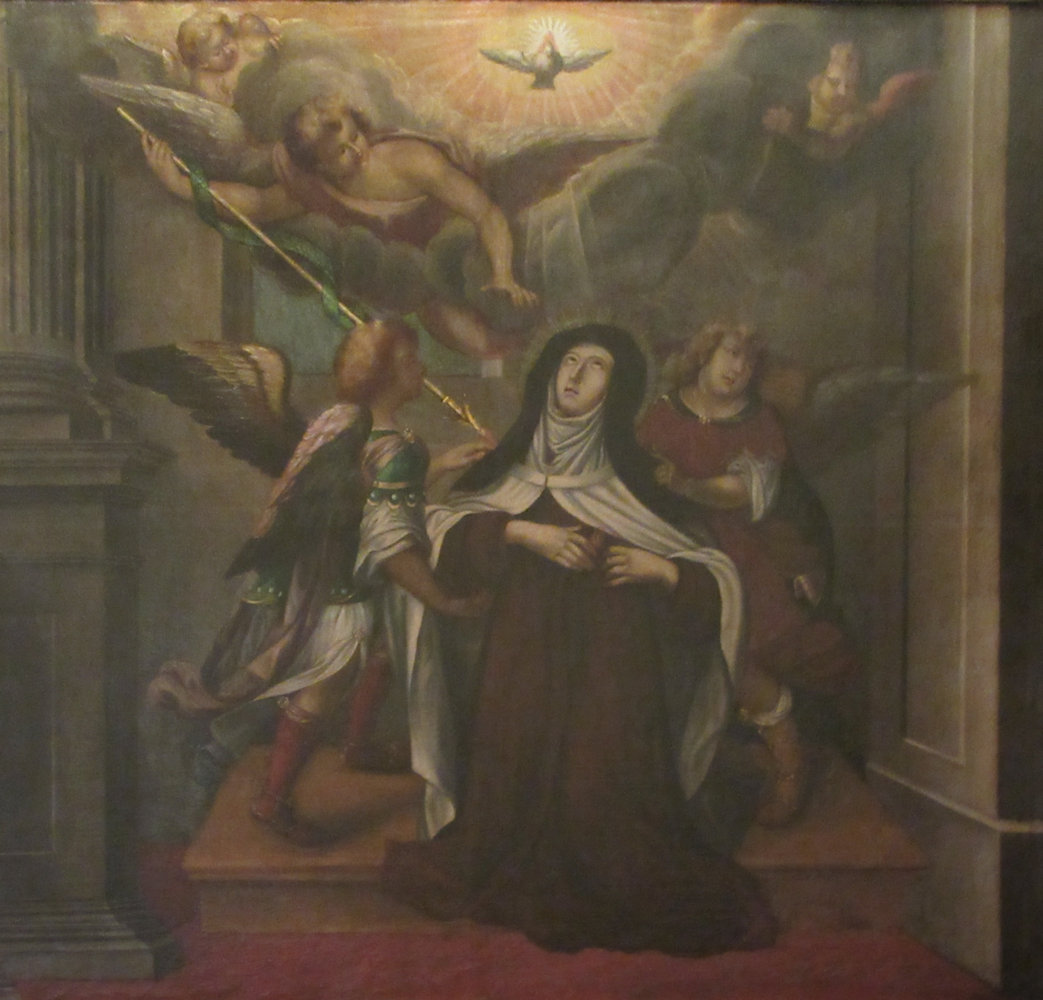 Gregorio Fernández: Die Transverberation Theresas, um 1635, in der Geburtskapelle der der Klosterkirche La Santa am Ort des Geburtshauses in Ávila