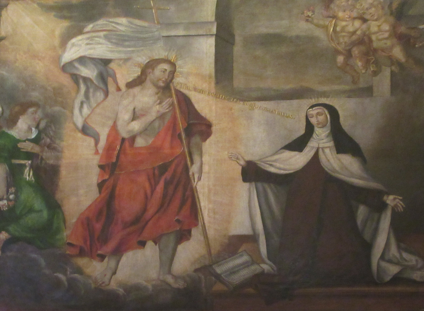 Gregorio Fernández: Di eErscheinung des Auferstandenen vor Theresa, um 1635, in der Geburtskapelle der der Klosterkirche La Santa am Ort des Geburtshauses in Ávila