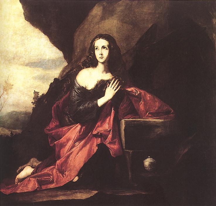 Jusepe de Ribera: Thais (oder Maria Magdalena) in der Wüste, 1640 - 41, Museo del Prado in Madrid