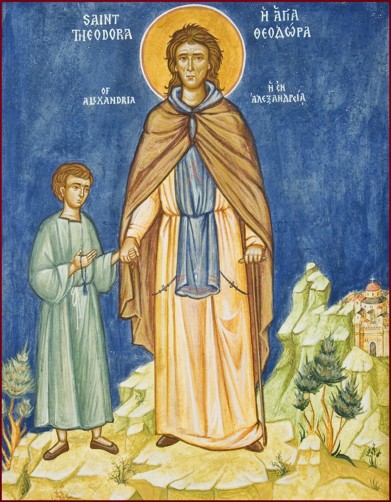 Theodora mit ihrem Ziehsohn