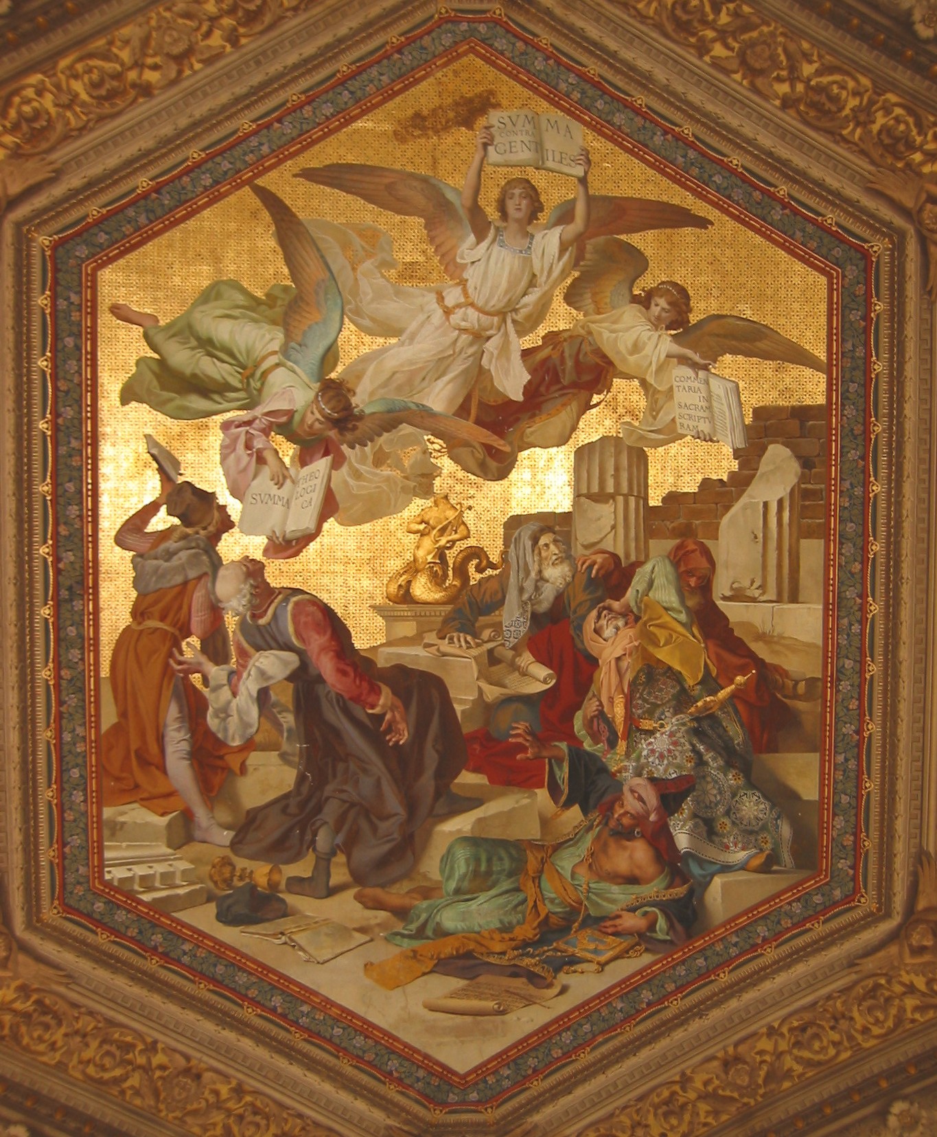 Gemälde: Thomas' Triumph über die Irrlehrer, Vatikanische Museen in Rom
