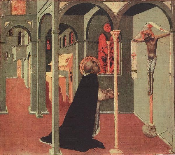Stefano di Giovanni Sassetta: Thomas vor dem Kreuz, 1423, vatikanische Museen in Rom