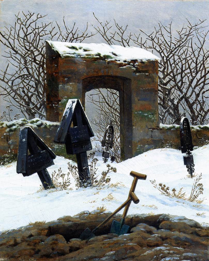 Caspar David Friedrich: Friedhof im Schnee, 1826, Museum der bildenden Künste in Leipzig