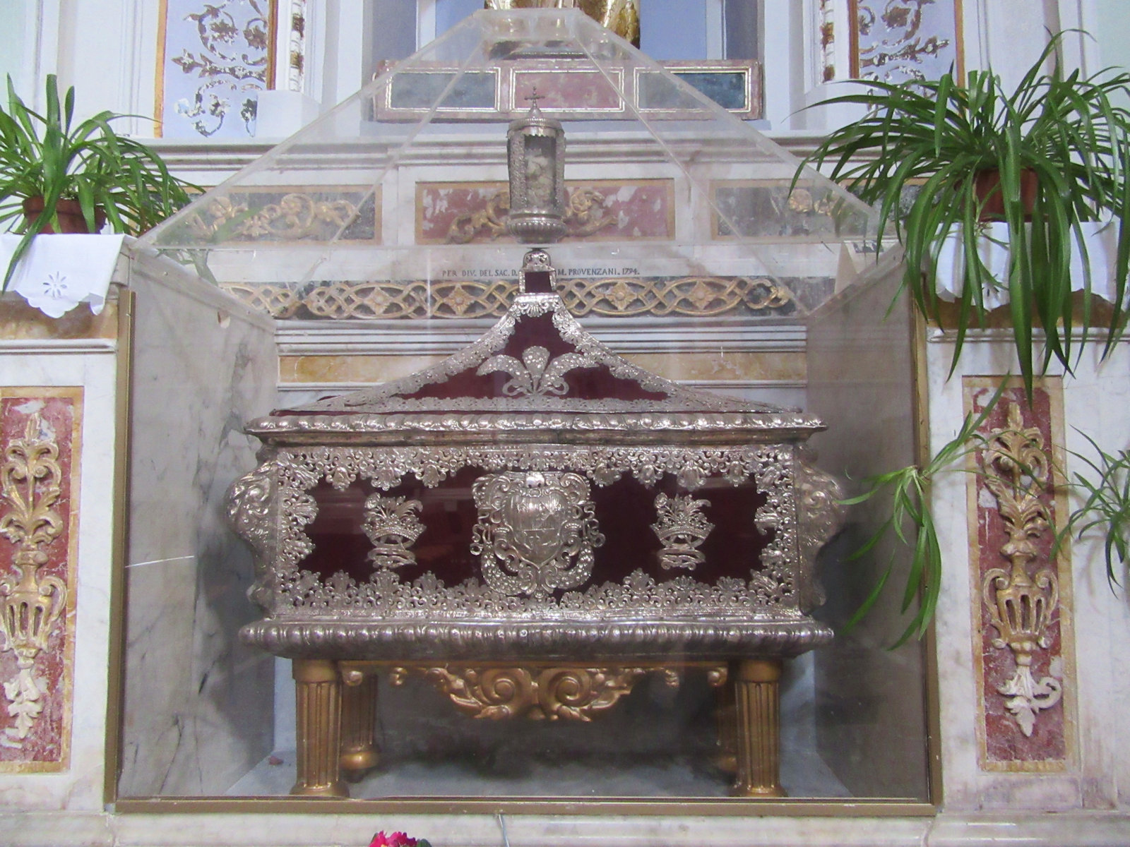 Reliquienschrein, 1794, in der Kirche Maria Santissima del Rosario in Palma di Montechiaro