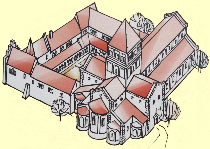 Rekonstruktion des Klosters auf dem Rüeggisberg