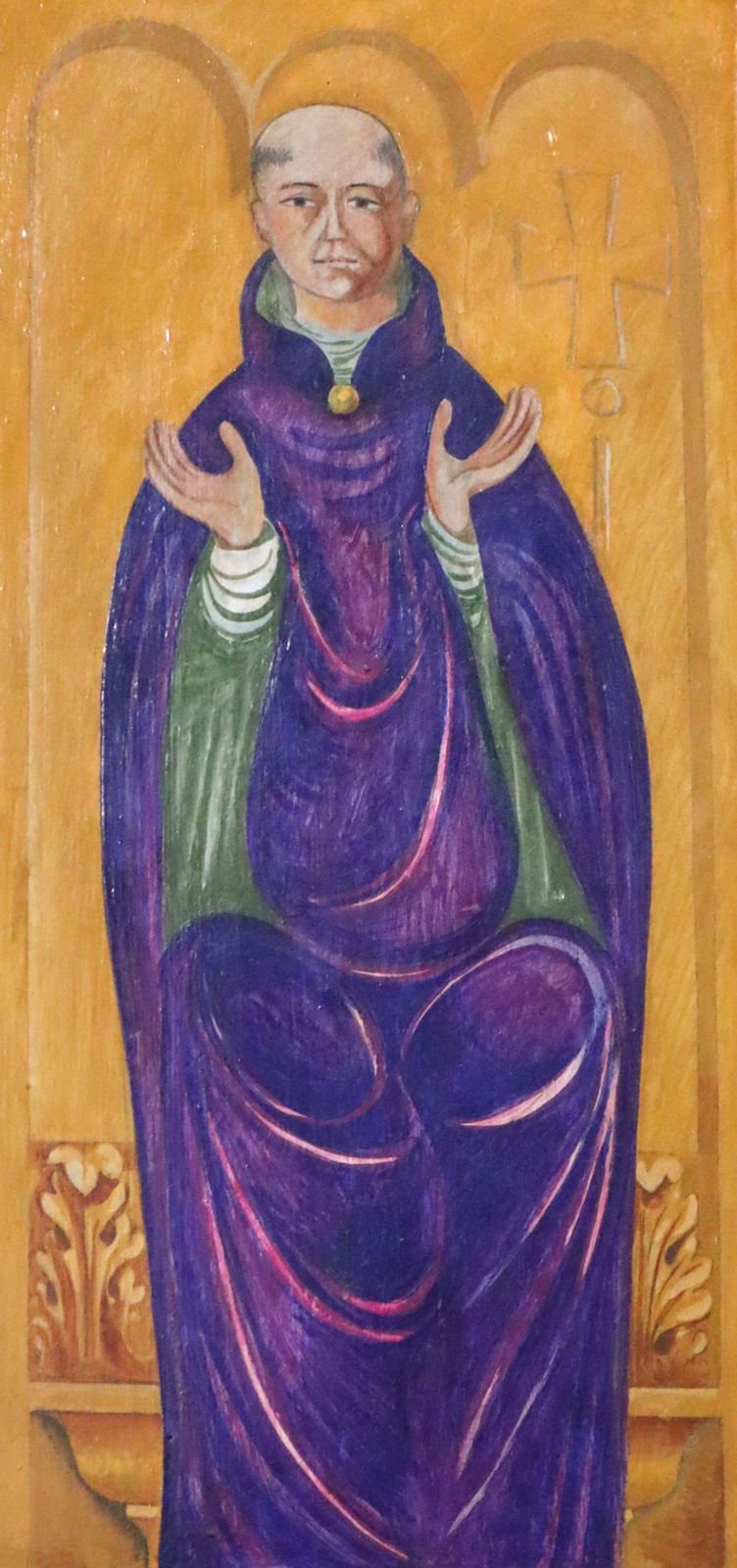 Michel Bouillot: Ausschnitt aus dem Polyptychon der Äbte des ehemaligen Kloster Cluny, 1983, in der Kirche Notre Dame in Cluny