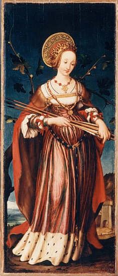 Hans Holbein der Jüngere: Ursula, 1523, in der Staatlichen Kunsthalle in Karlsruhe