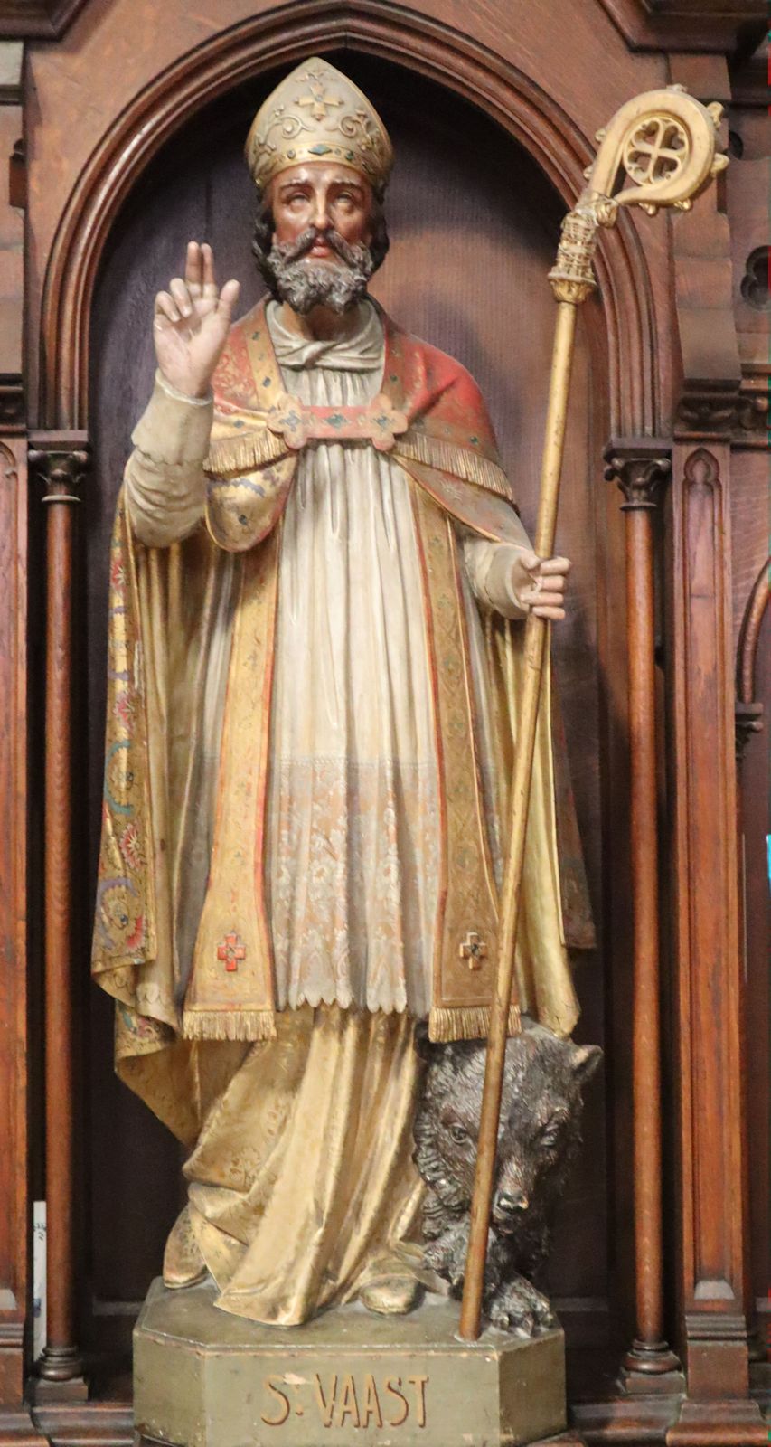 Statue in der Vedastus geweihten Kirche St-Vaast in Wambrechies bei Lille