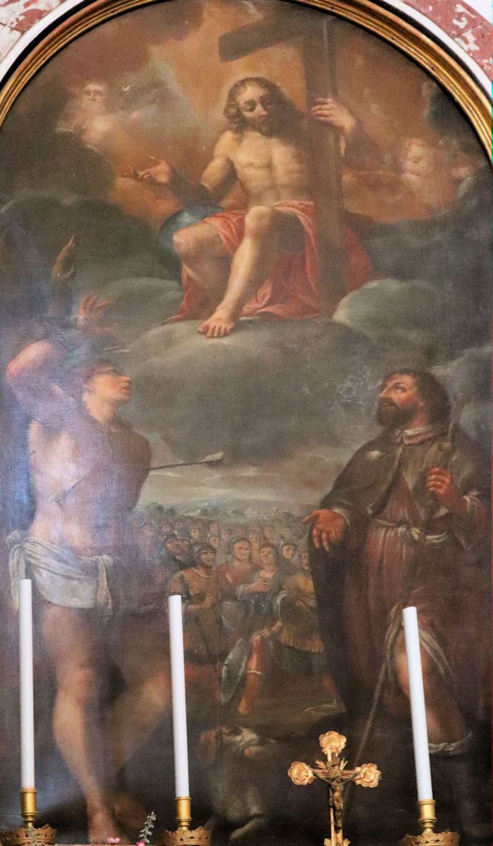 NN: Martyrium von Cyrion (Quirion), Candidus und der insgesamt Vierzig Märtyrer, in der Kirche Santi Pietro e Paolo in Fratta Polesine bei Rovigo (dort irrrtümlich ausgezeichnet als „40 Märtyrer vom Ararat”