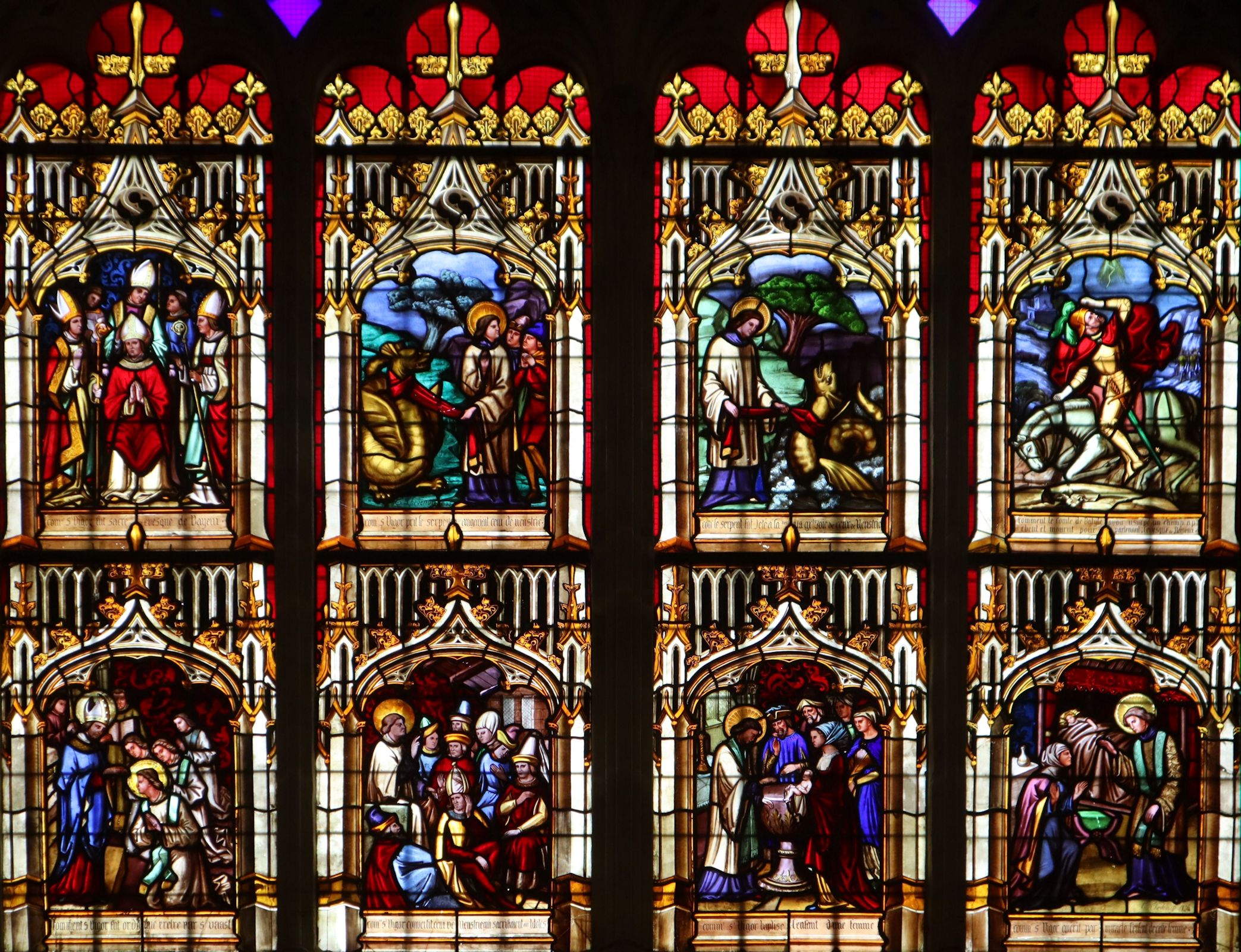 Étienne Thevenot: Szenen aus Vigors Leben, 1847, in der Kathedrale in Bayeux