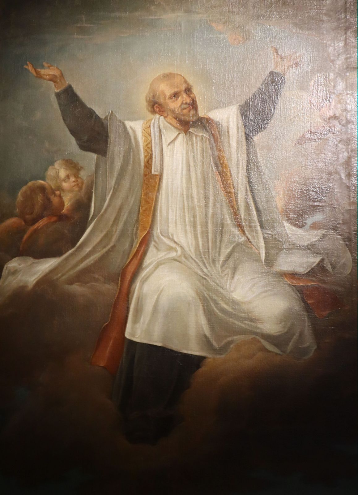 Vinzenz in Glorie, Bild in der ihm geweihten Kapelle des Mutterhauses der Vinzentiner in Paris