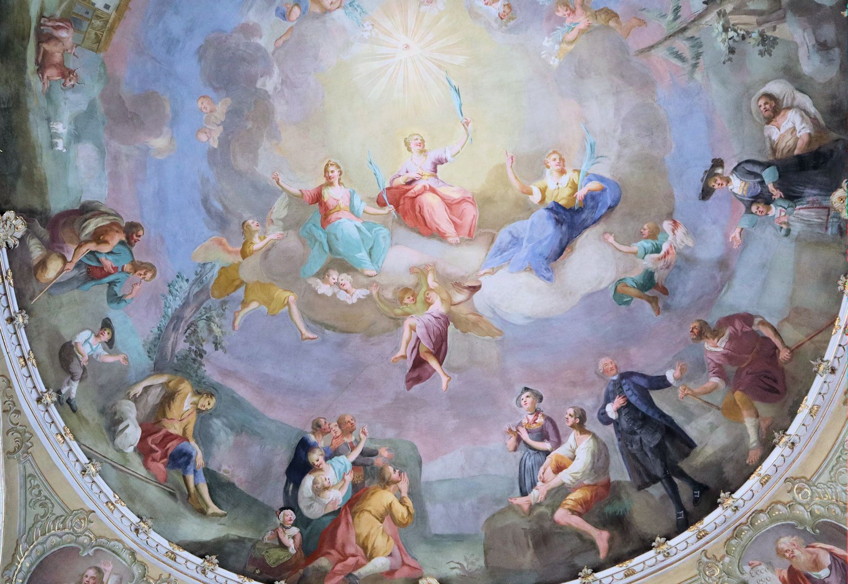 Johann Mitterwurzer: Deckenfresko, 1776, in der Pfarrkirche in Meransen