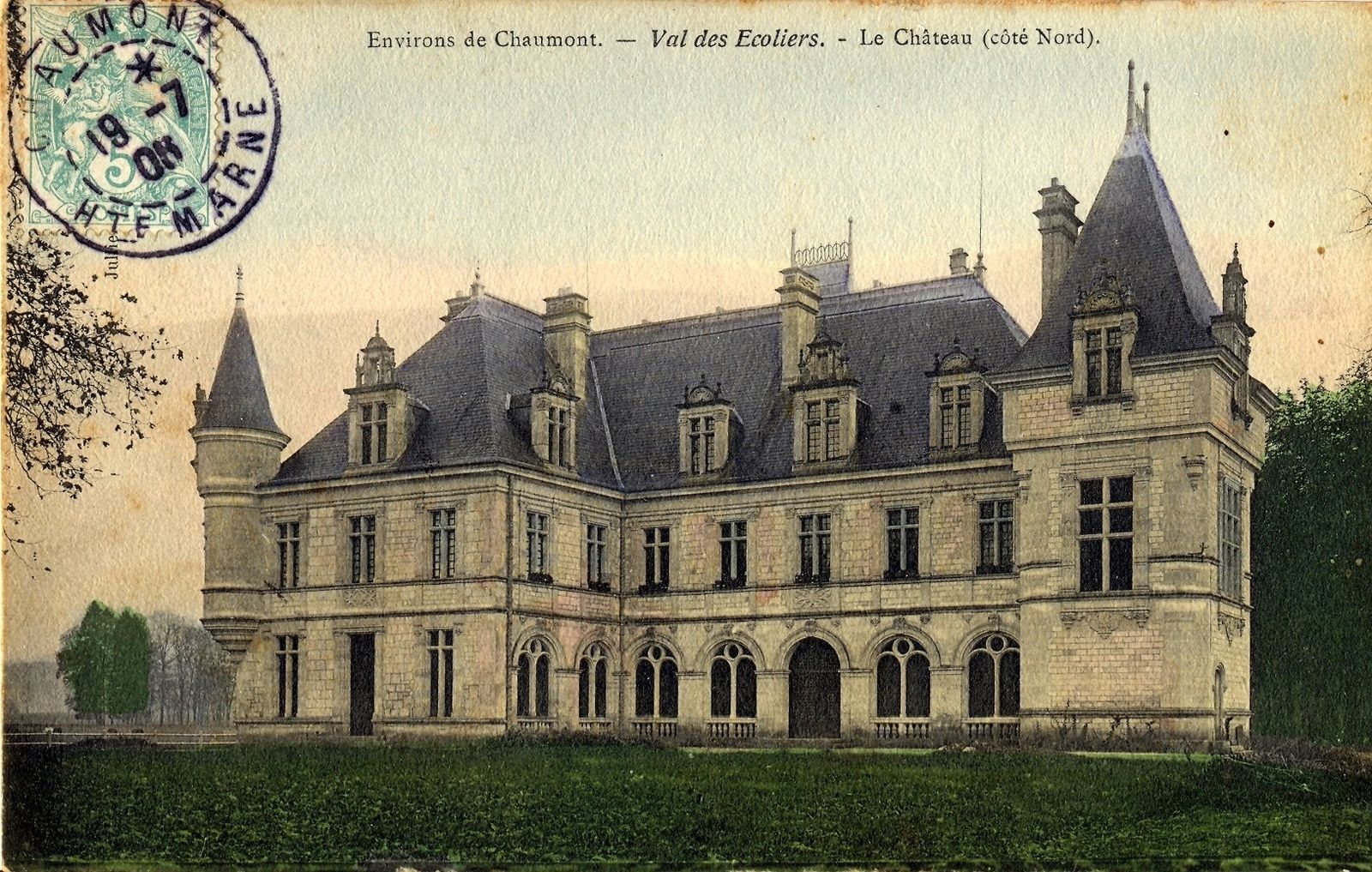 Postkarte von 1908: Château du Val des Escholiers