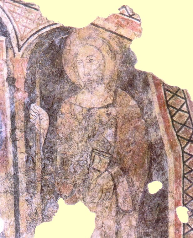 Wandmalerei in der Krypta in Trevico, lange Zeit - bis zum Erdbeben 1980 - verschüttet, nun zugänglich über das Museum der Kathedrale