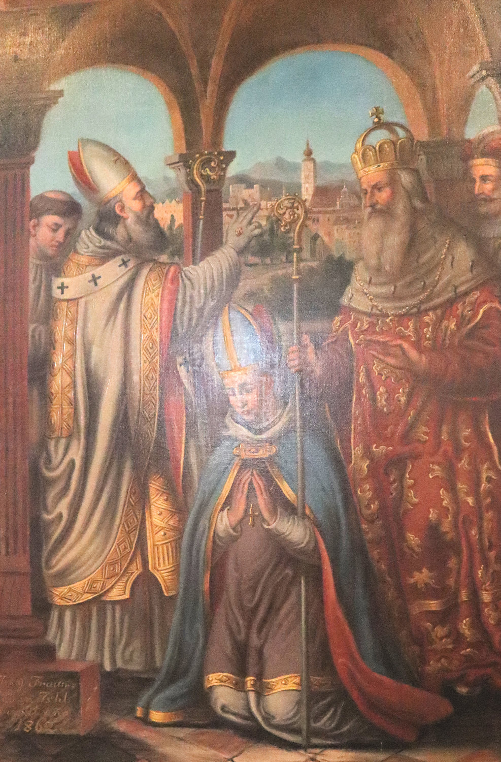 Kaiser Otto I. setzt Wolfgang als Bischof von Regensburg ein